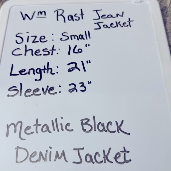 NWOT William Rast Women's Small Black Metalic Jean Jacket With Rivet Buttons - Picture 6 of 6